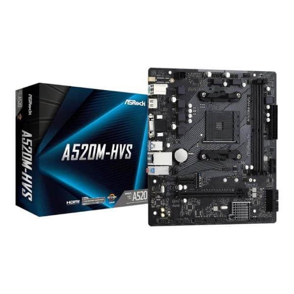 ASRock A520M-HVS AMD AM4 M-ATX Motherboard 1 ASRock A520M-HVS AMD AM4 M-ATX Motherboard