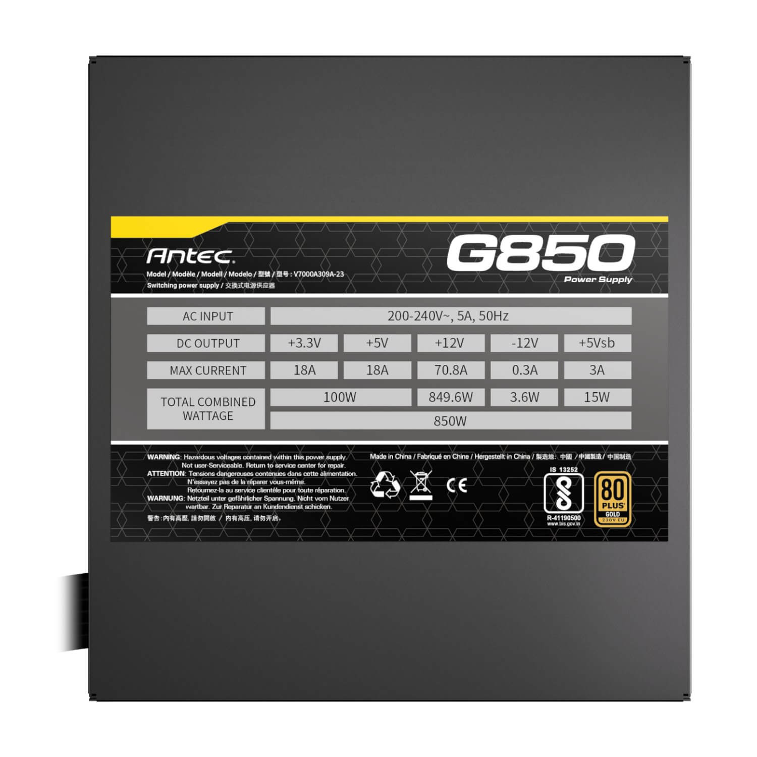 Antec ATOM G850 850W 80 PLUS Gold Semi-Modular Power Supply 5 Antec ATOM G850 850W 80 PLUS Gold Semi-Modular Power Supply - Image 5