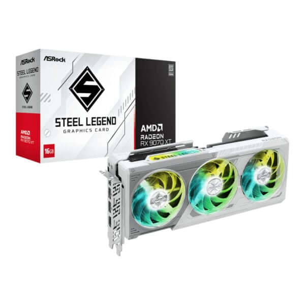 ASRock AMD Radeon RX 9070 XT Steel Legend 16GB Graphics Card 1 ASRock AMD Radeon RX 9070 XT Steel Legend 16GB Graphics Card